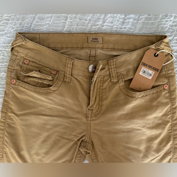 True Religion khaki corduroy beech nut low rise boot cut pants - Picture 2 of 5